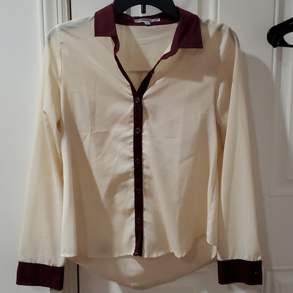 Sheer button down shirt